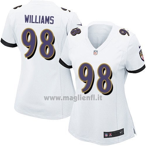 Maglia NFL Game Donna Baltimore Ravens Williams Bianco